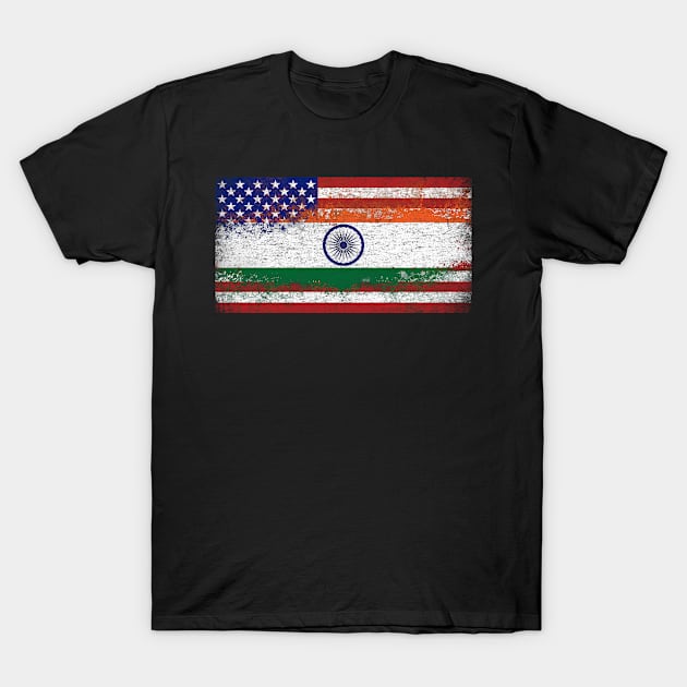 Indian American Flag Vintage T-Shirt by zurcnami